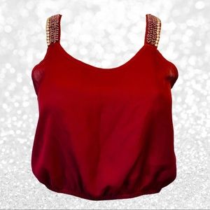 Charlotte Russe Beaded Straps Crop Top